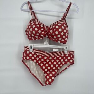 Amoena nwt Badmode Alabama polka dot Lycra rust red bikini